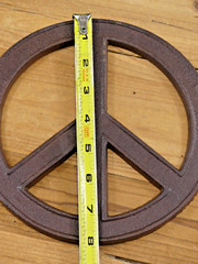 Cast Iron Hippie PEACE Sign Large Wall Plaque Wall Door Decor 8″ Piece Rustic
