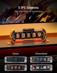 Cyberpunk Digital Clock with Smart App, RGB LED, and Pixel Art Decor – Yellow