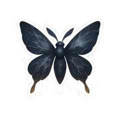 Sticker Rift‑Petal Obsidian Moth Oracle 2×2 3×3 4×4 6×6