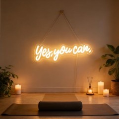 «Yes, You Can» LED Neon Sign Words Light Up Signs for Room Wall Art yes youcanW