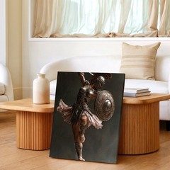 Wall Art Warrior Ballerina Armor Shield Sword Fantasy Canvas Print Poster Print