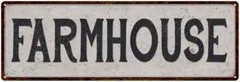 Farmhouse Vintage Look Reproduction Black on White Metal Sign 106180023023