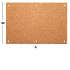 Excello 36 In. X 42 In. Cork Bulletin Board, Wall Mounted, Brown