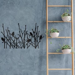 cape leadwort Metal Birds on Branches Wall Art Decor Sculptures, Metal Tree w…