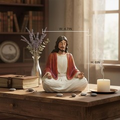 Jesus Christ Statue – 6 Inches Jesus Meditating Statue Home Tabletop Altar De…