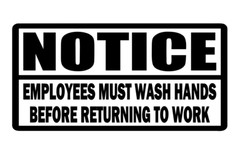 NOTICE EMPLOYEES MUST WASH HANDS – VINYL DECAL STICKER RESTAURANT FOOD SERVICE