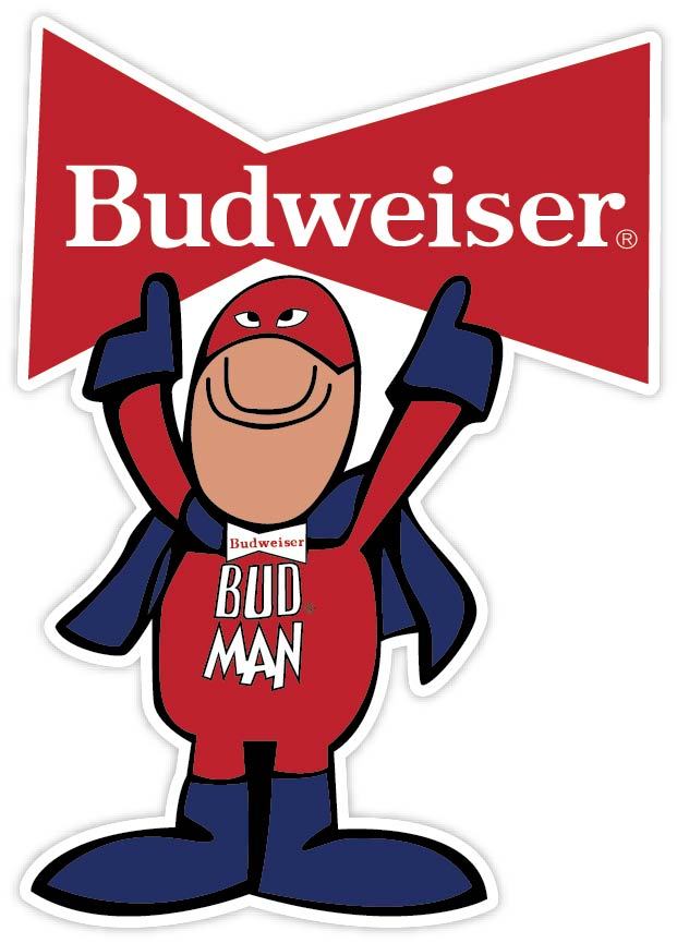 BUD MAN Sticker Decal *DIFFERENT SIZES* Beer Bumper Window Bar Wall etc.