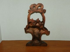 Vintage HUBLEY CAST IRON EASTER BASKET OF FLOWERS DOORSTOP Painted