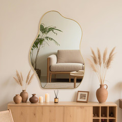 Bominica Irregular Wall Mirror Asymmetrical Mirror Decorative Wall Mirror