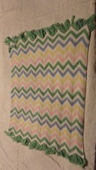 Adorable Homemade Woven Baby Chevron Afghan Blanket Throw Great Gift Unisex
