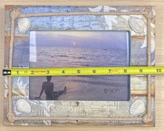Boho Sea Nautical Beach Cottage w/Shells 5×7 Photo Frame Ocean Decor