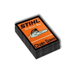 Antique Chainsaw Sticker: STIHL Chain Saws – Dishwasher Safe Hardhat Decal