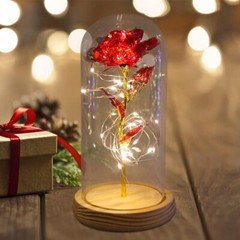 Eternal Forever Galaxy Rose Flower In Glass Dome LED Light Valentine’s Day Gift
