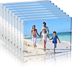 8 Pack Acrylic Picture Photo Frame Magnetic 5×7″ Clear Free standing 5×7 Inch