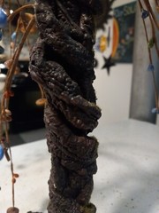 Weeping Willow Tree Primitive Orange Blue Green Berries Rustic Buttons Trunk