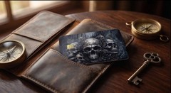 Gothic Skulls & Thorny Vines Credit Card Skin – Dark Fantasy Cemetery Vinyl Debi