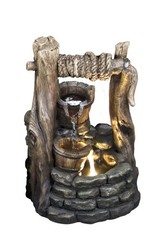 10 in H Indoor/Outdoor Well Fountain W/LED Home Garden Decor Tabletop Decoration
