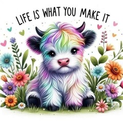 Life is what you make it Cow Sticker De Laptop Wall Mirror Cup Tumblr Locker Bin