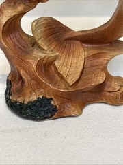7 in Natural Wood Mermaid Figure Statue Fantasy Figures Hand-Carved