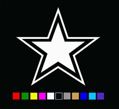 DALLAS COWBOYS Star Vinyl Decal Die Cut Sticker