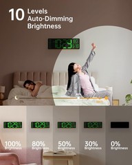 EASYERA 12″ Digital Wall Clock for Classroom Livingroom Game Home Decor with …