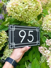 Engraved Personalized Custom House Home Number Street Address HDPE Sign 5In