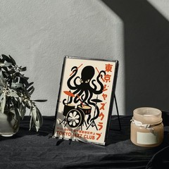 Octopus Drummer Poster Tokyo Jazz Club Print Retro Music Room Wall Decor