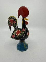 Traditional Portuguese Aluminum metal Black Good Luck Rooster Galo de Barcelos