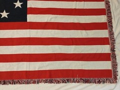 US American Flag Afghan Throw USA Blanket XL Size 49in X 68in Patriotic Veteran