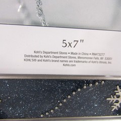 Winter Picture Frame Blue Enamel with Silver Snowflake Metal 5×7 in Photo NEW