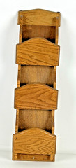 Vintage Handcrafted Oak Wood Wall Hanging Letter Mail Key Holder Organizer