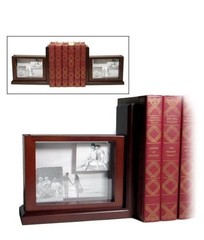 3-D BOOK ENDS Jordan Mark Pair 8″ x 8″ x 3″ Wooden Frames w/Plexiglas NIB (A1)