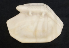 Carved Stone Lizard Trinket Soap Dish Ivory Color Matte Whimsical Boho Figural
