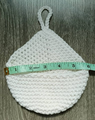 Crochet Handmade Set of 2 Small Hanging Wall Baskets Color Antique White