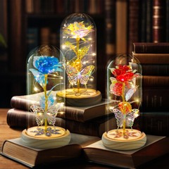 LED Rose Light Glass Gifts for Wife Women Her Valentine Girlfriend Birthday Gift