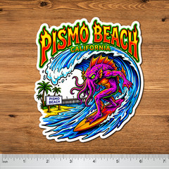 Surfing Sticker Pismo Beach 5″ 2 Pack Waterproof Die Cut Glossy Vinyl Decal
