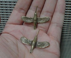 Vintage Style Solid Brass Copper Flying Couple Birds Animal Statues