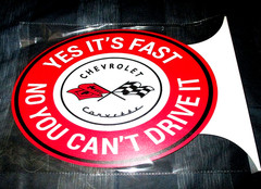 CHEVROLET CORVETTE – Yes It Is Fast – Double-Sided Metal Flange Sign #02a NEW**