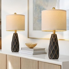 20.75″ Small Table Lamps for Living Room Bedroom Lamps Set of 2 Ceramic Moder…