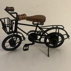 Metal Bicycle Model 10″ Long Working Chain Wood Seat Bike Shelf Sitter Decor