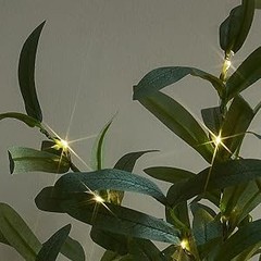Lighted Small Olive Tree Battery Operated or USB 18in 50 Warm White LED with