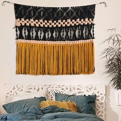 Macrame Wall Hanging Woven Macrame Wall Decor Boho Wall Decor Handmade Black