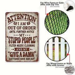 Out Of Order Funny Sarcastic Metal Sign Man Cave Garage Bar Leisure Room Decor