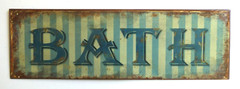 Bath Metal Sign 15 1/2 in X 5 in