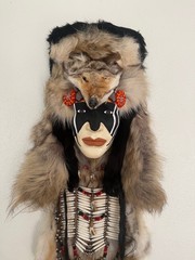 Cheyenne Dog Soldier Tribal Face Mask, #164 Native American Handcrafted Art 4ft