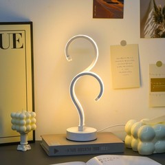 Creative Double Question Mark Elegant White Desktop Lamp Bedroom Lamp 3 color
