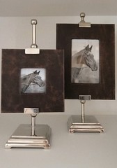 Brown Leather Picture Frames with Adjustable Easel