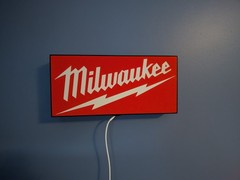 Milwaukee LED Light Box Sign – Tool Wall Art Garage Home Art Decor