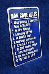MAN CAVE RULES -*US MADE* Embossed Sign – Garage Shop Bar Rec Game Rm Wall Decor
