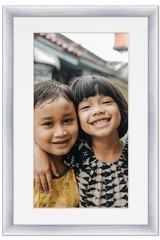 11×22 Frame Silver With White Picture Mat For 11×22 Photo – Silver 13×24 Frame T